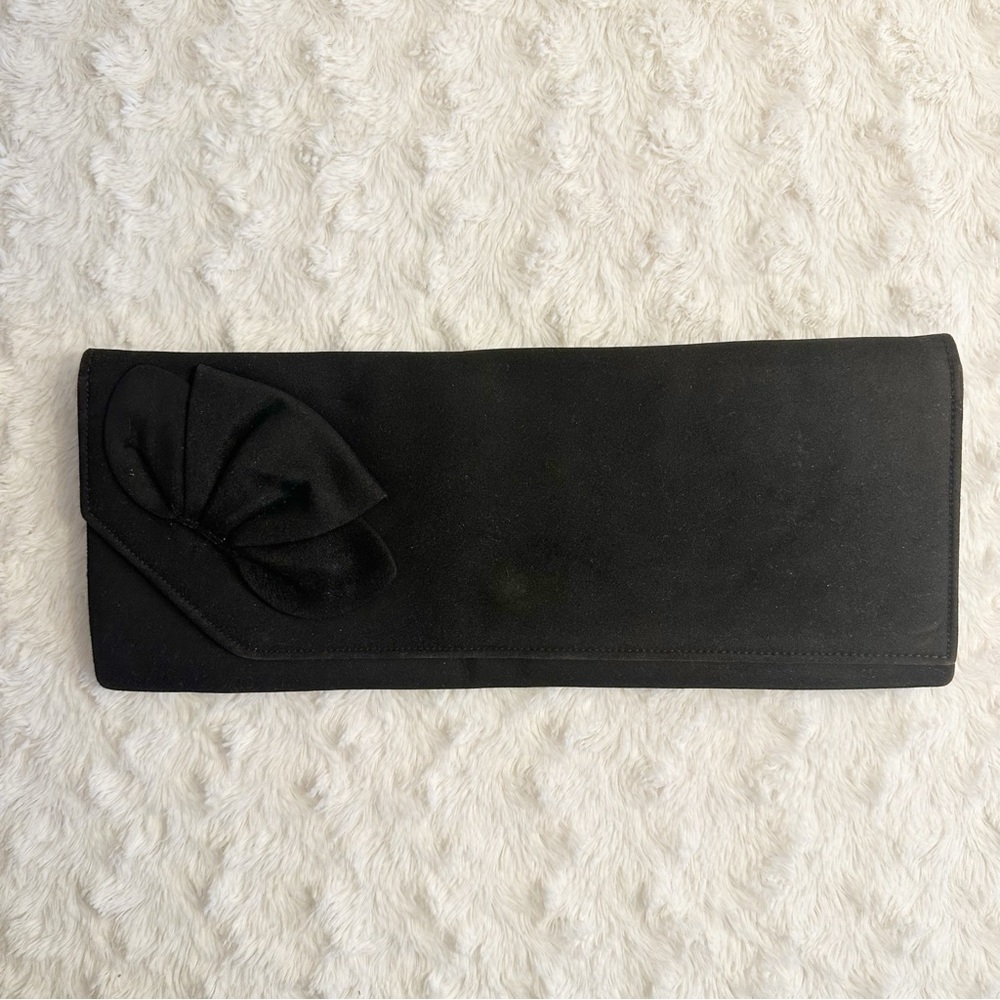 Vintage Tano Made in Spain Black Bow Clutch